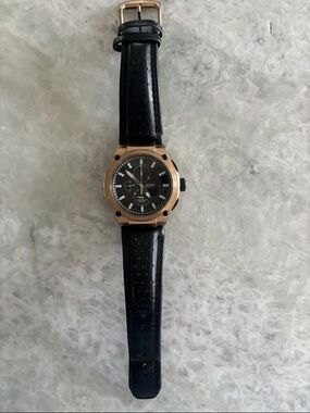 Citizen Black Dial Chronograph with Rose Gold Case and Black Strap